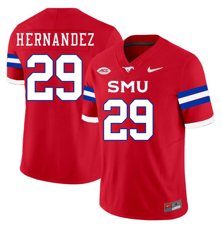 SMU Mustangs #29 Zach Hernandez Jersey College Football Uniforms-Red